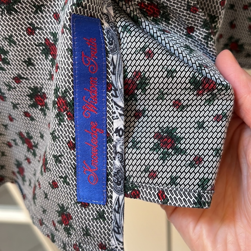 Grey Robert Graham Button Down With Rosette Patte… - image 3